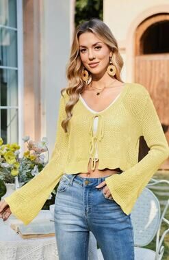 #237 MSRP $33 NWT BALIMTOY CROCHET CROPPED CARDIGAN SHRUG COVER UP ♡SIZE S♡
